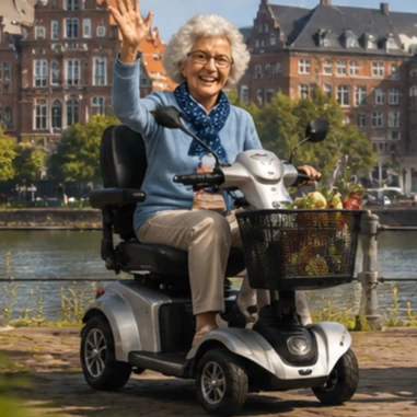 Fotorealistisches 6 km/h Elektromobil vor Bremer Kulisse